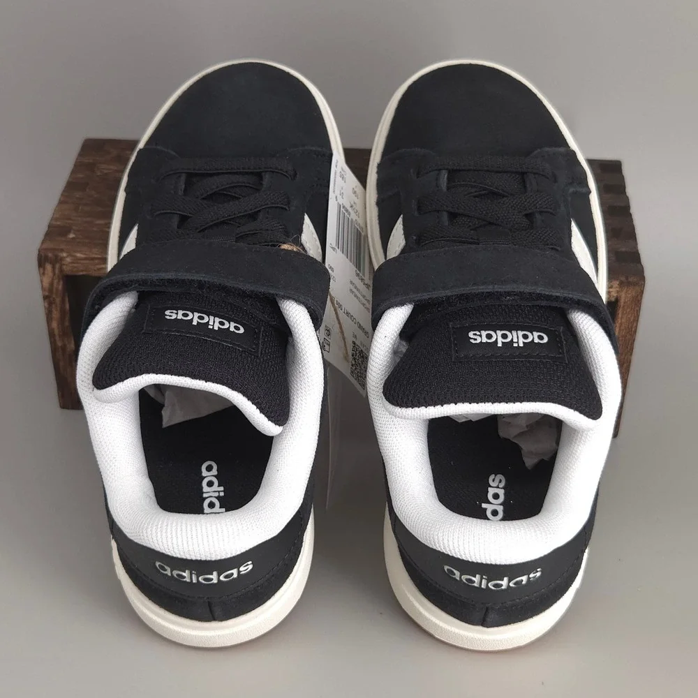 Adidas Grand Court 00s EL C Kids 13K Black White Gum Sole JP5896 Sneaker